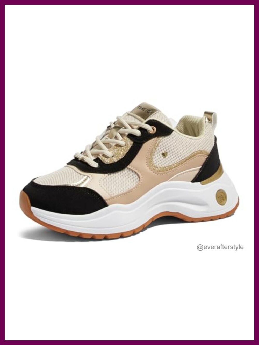 Chunky Platform Sneakers Women Lace-Up Non-Slip Cushion Walking Tennis Shoes
